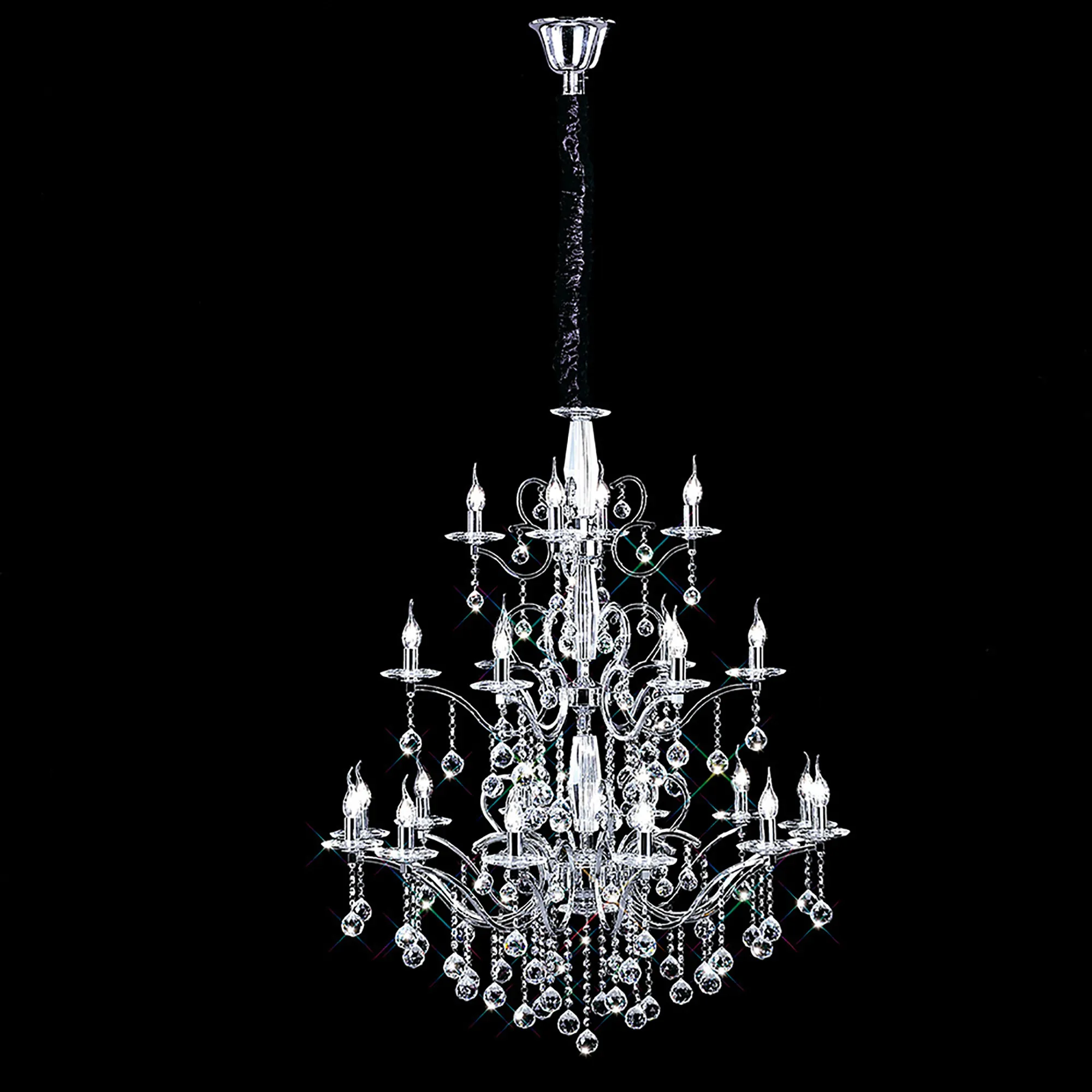 IL30126+4+12  Zinta Crystal Chandelier 22 Light (26.4kg) Polished Chrome